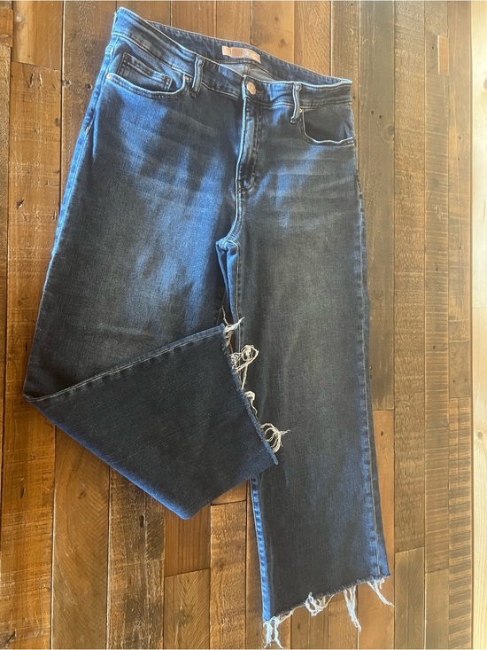 Kut from the Kloth Denim - Kut from the Kloth Dark Blue Distressed Cropped Jeans